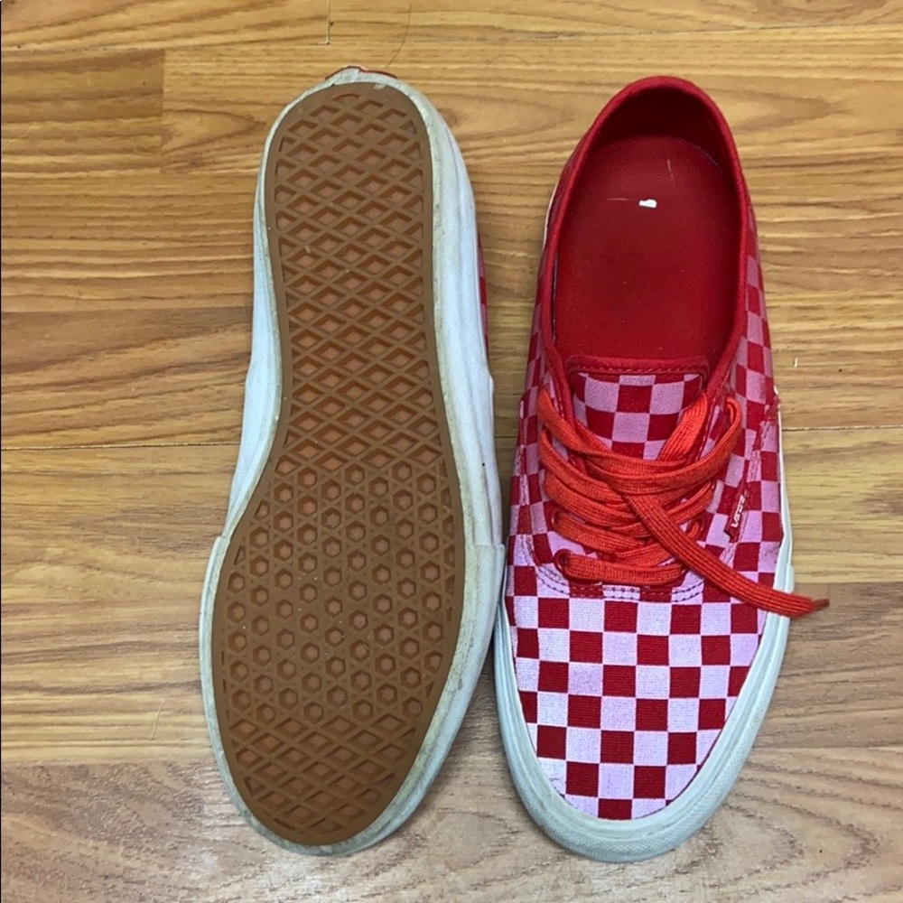 Red Checkered Reflective Vans